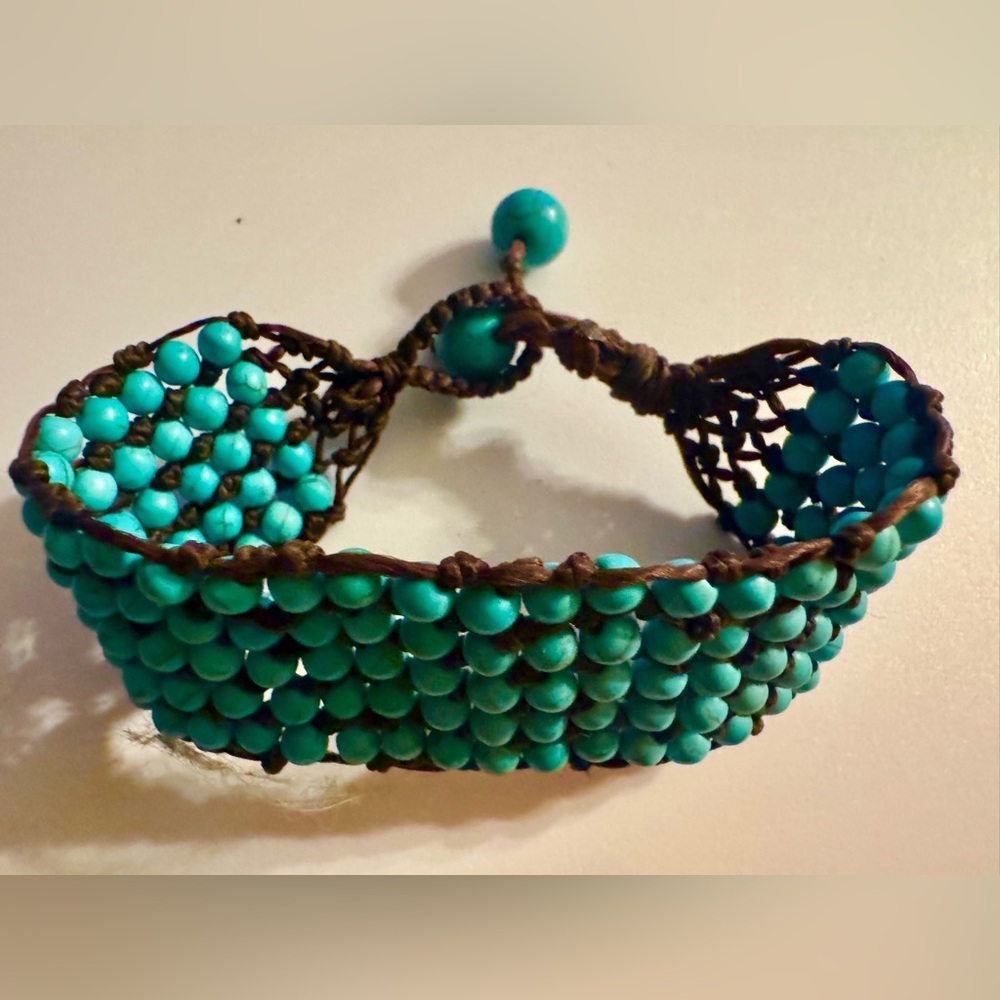 Vintage Turquoise Beaded Bracelet - Women Jewelry
